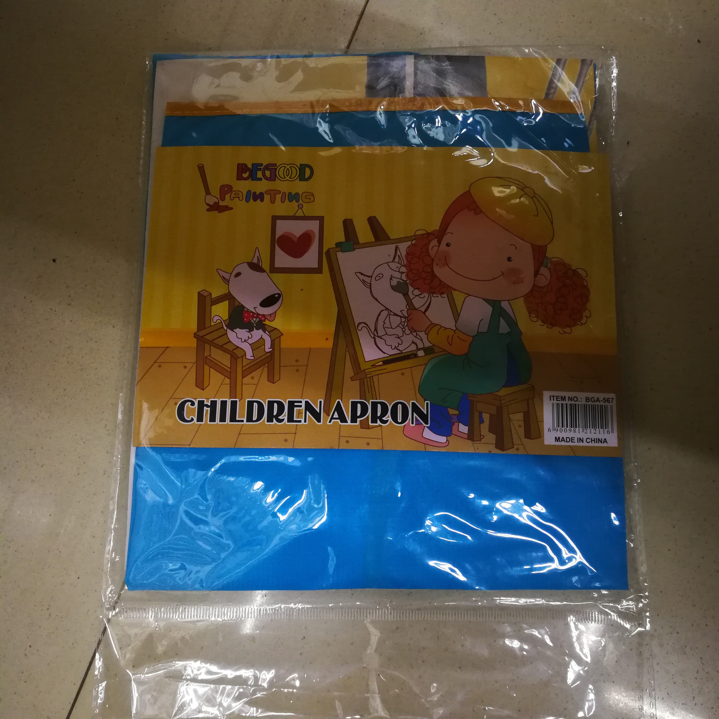 Multi-Color Painting Coat Waterproof Cover Painting Coat Long Sleeve Strap Back Strap Children's Art Bib Specification drawing