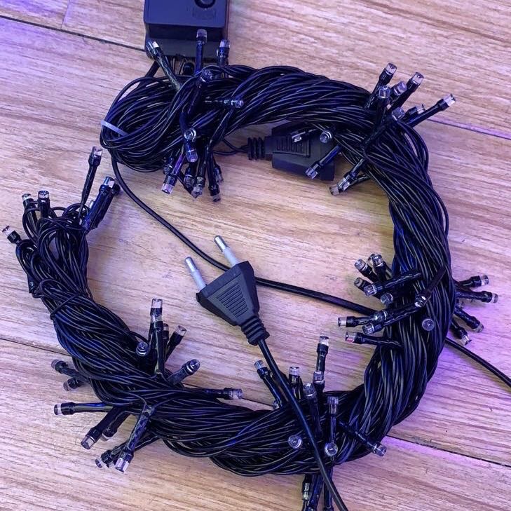 特价防水LED彩灯星星闪灯10米灯绿线灯串圣诞树婚庆节日装饰灯霓虹灯细节图