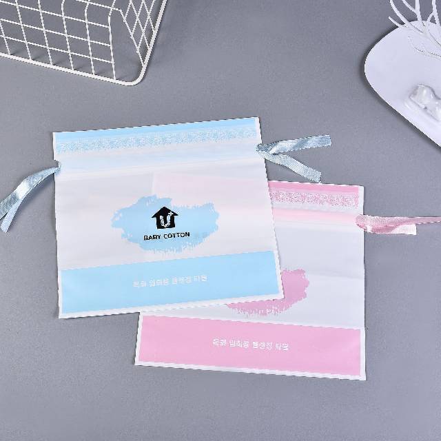 Frosted Pe Rope Belt Pocket Cartoon Drawstring Bag Drawstring Travel Shoe Bag Face Towel Storage Bag Custom