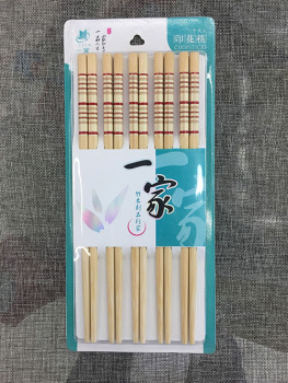 一件环保吸水卡塑本色碳化花色混装竹子筷子细节图