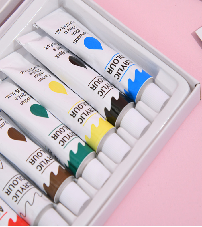 12色12ML铝管套装儿童DIY绘画美术颜料产品图