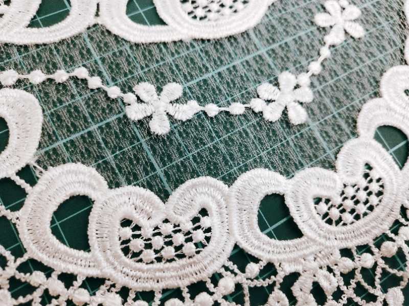 New water-soluble polyester lace white spring clothing and accessories factory direct sales details Picture