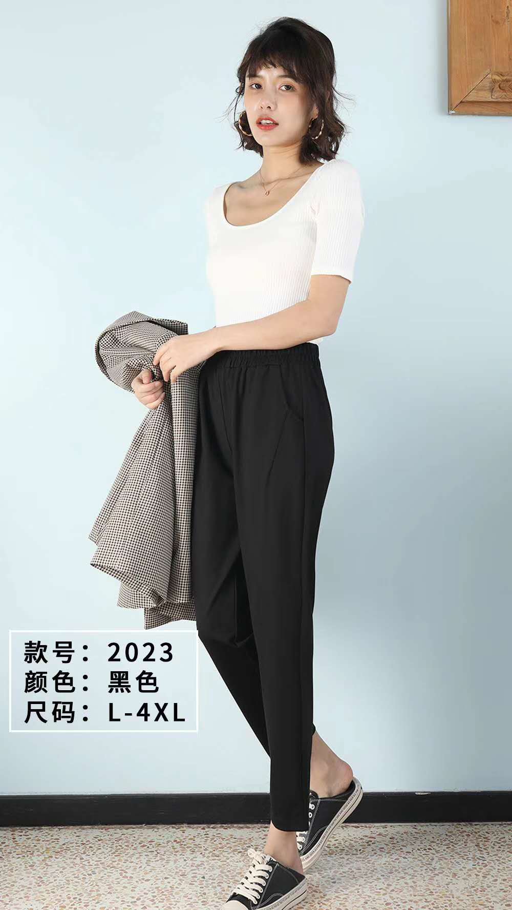 Korean version of black stretch yoga pants spring slim bodybuilding leggings wear a slim high waist nine minutes women wholesale thumbnail