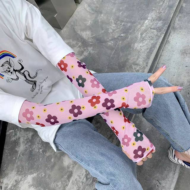 Korean-style fashionable mesh ice sleeves with multiple patterns, summer sun protection sleeves, cool and fashionable ice sleeves from Japan and South Korea details Picture