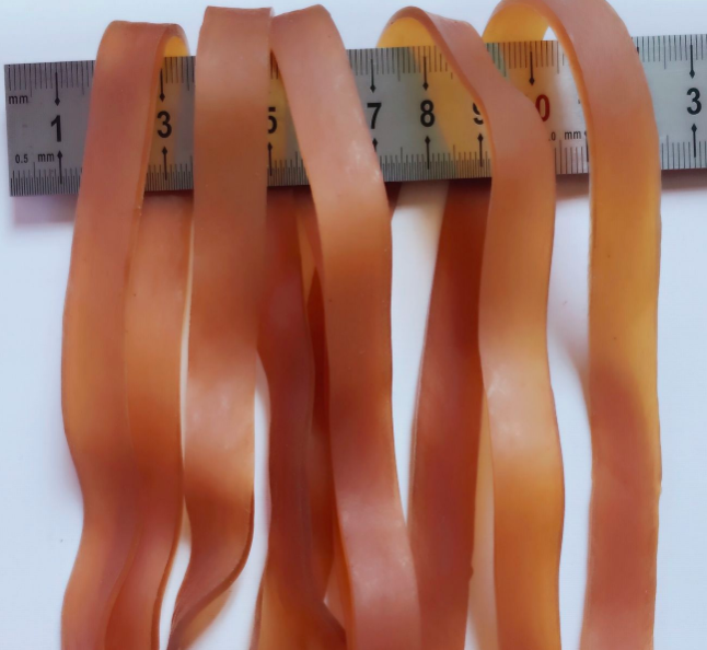 原装供应本色粗款扁工业橡皮筋橡皮圈黄色牛皮筋大量批发