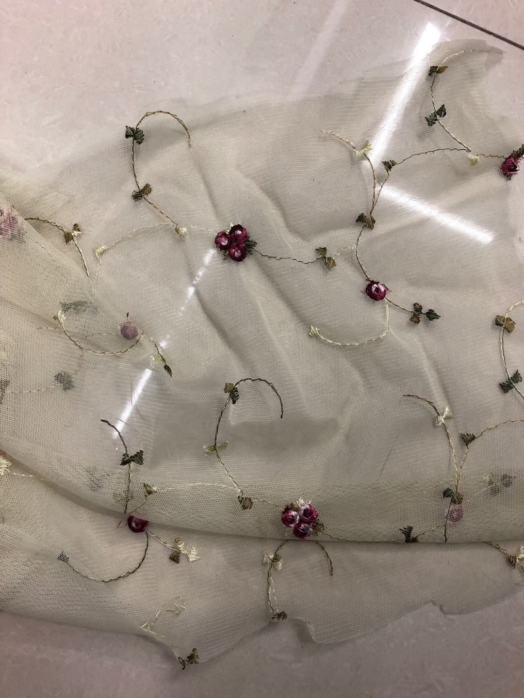 Feel Comfortable High Temperature Dyeing Color Clear Bottom Embroidered Fabric details Picture