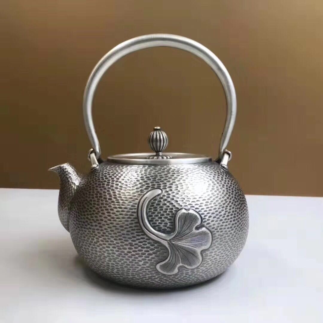 银壶一体银壶纯银茶壶纯手工日本式银壶提梁烧水壶正品特价