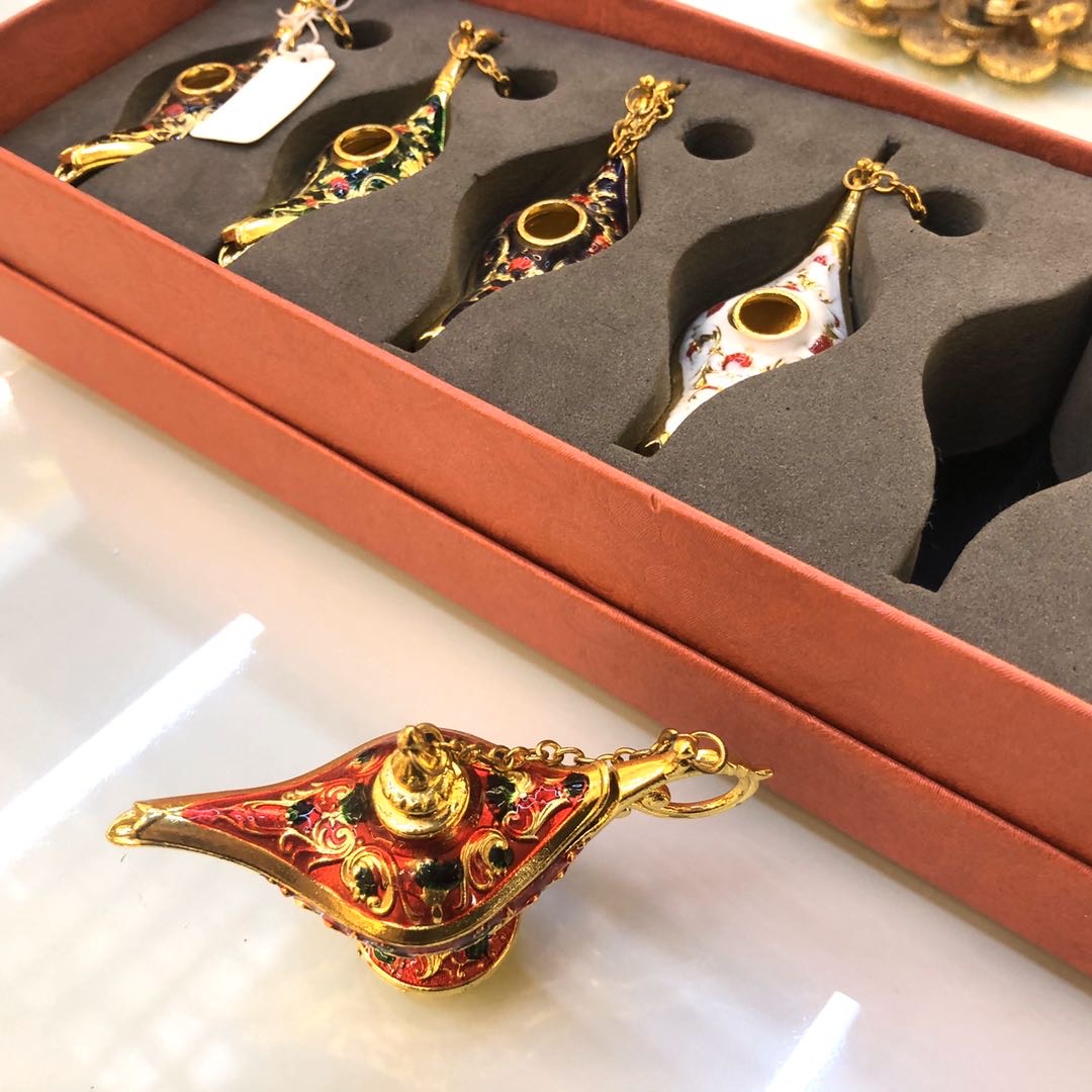 神灯六件套合金首饰盒婚庆礼品摆件工艺品镶嵌水晶摆件