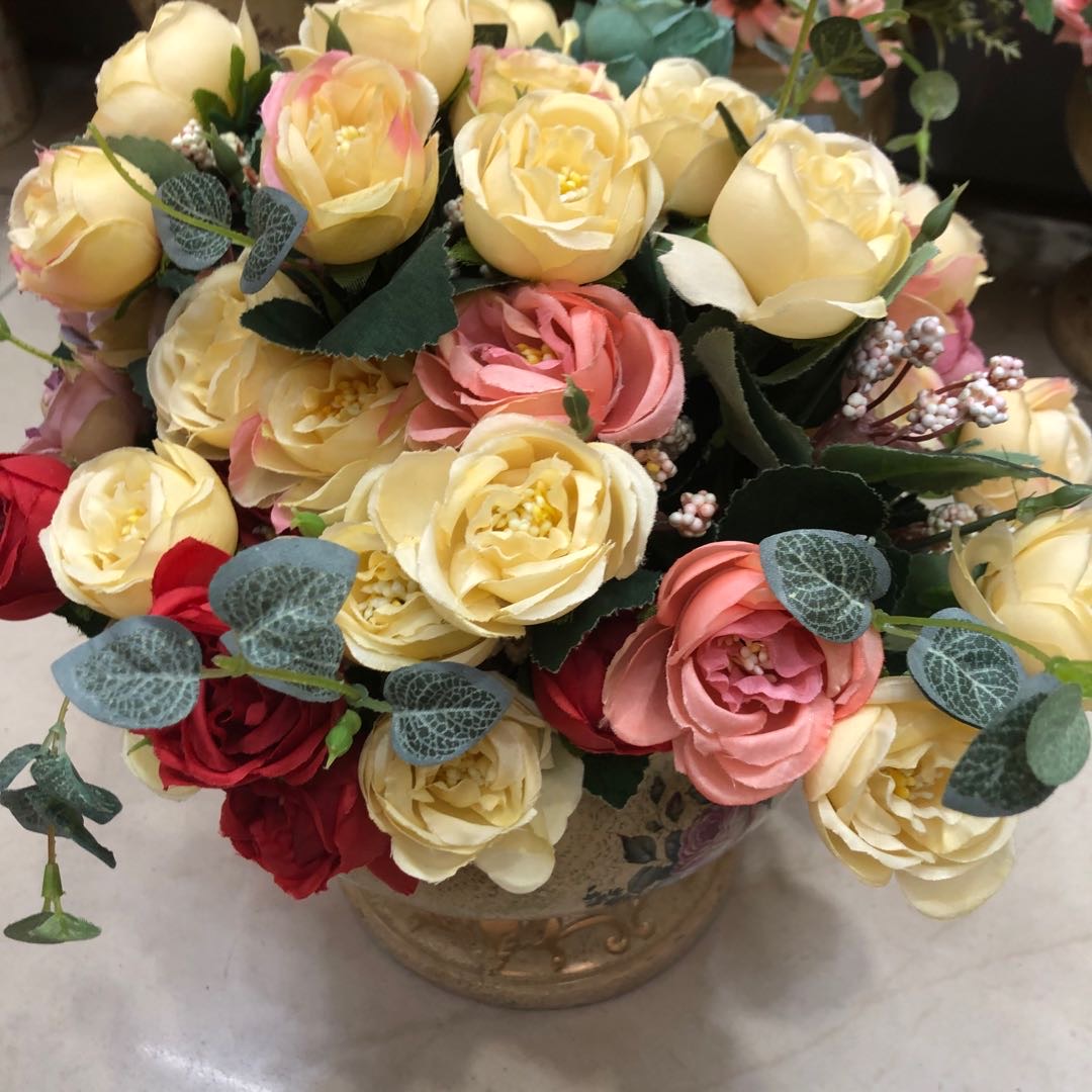 塑料假花仿真花套装摆件装饰客厅家居小花盆栽产品图