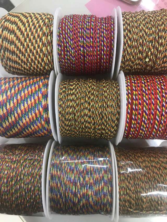 Manufacturers Direct Selling Hand Diy Diamond Knot Line Five-Color Buddha Bead Line details Picture