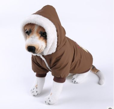 Winter puppy cotton-padded clothes with fleece garments details Picture