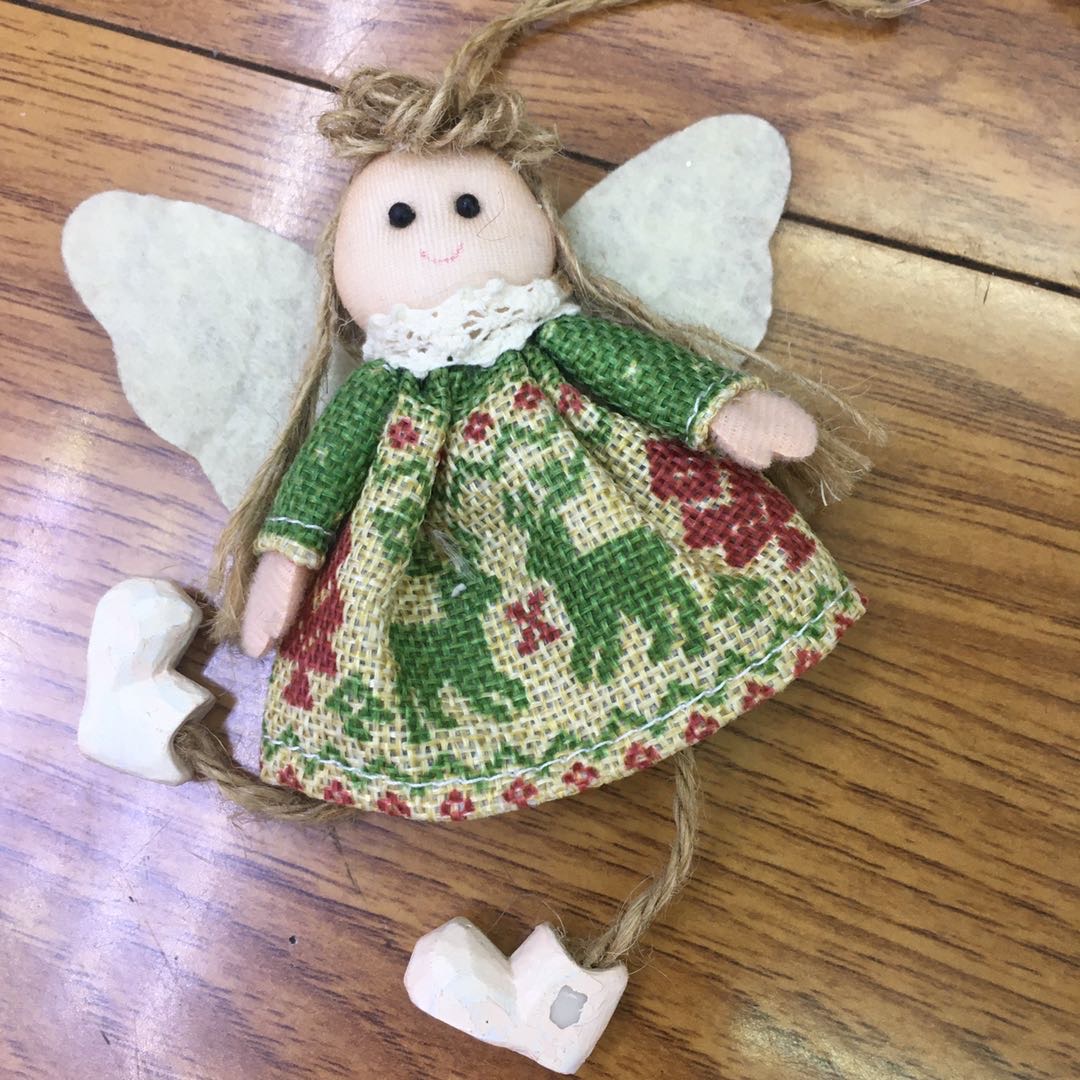 布艺装饰玩偶 手工布艺小女孩玩偶 圣诞装饰挂件创意小天使挂件