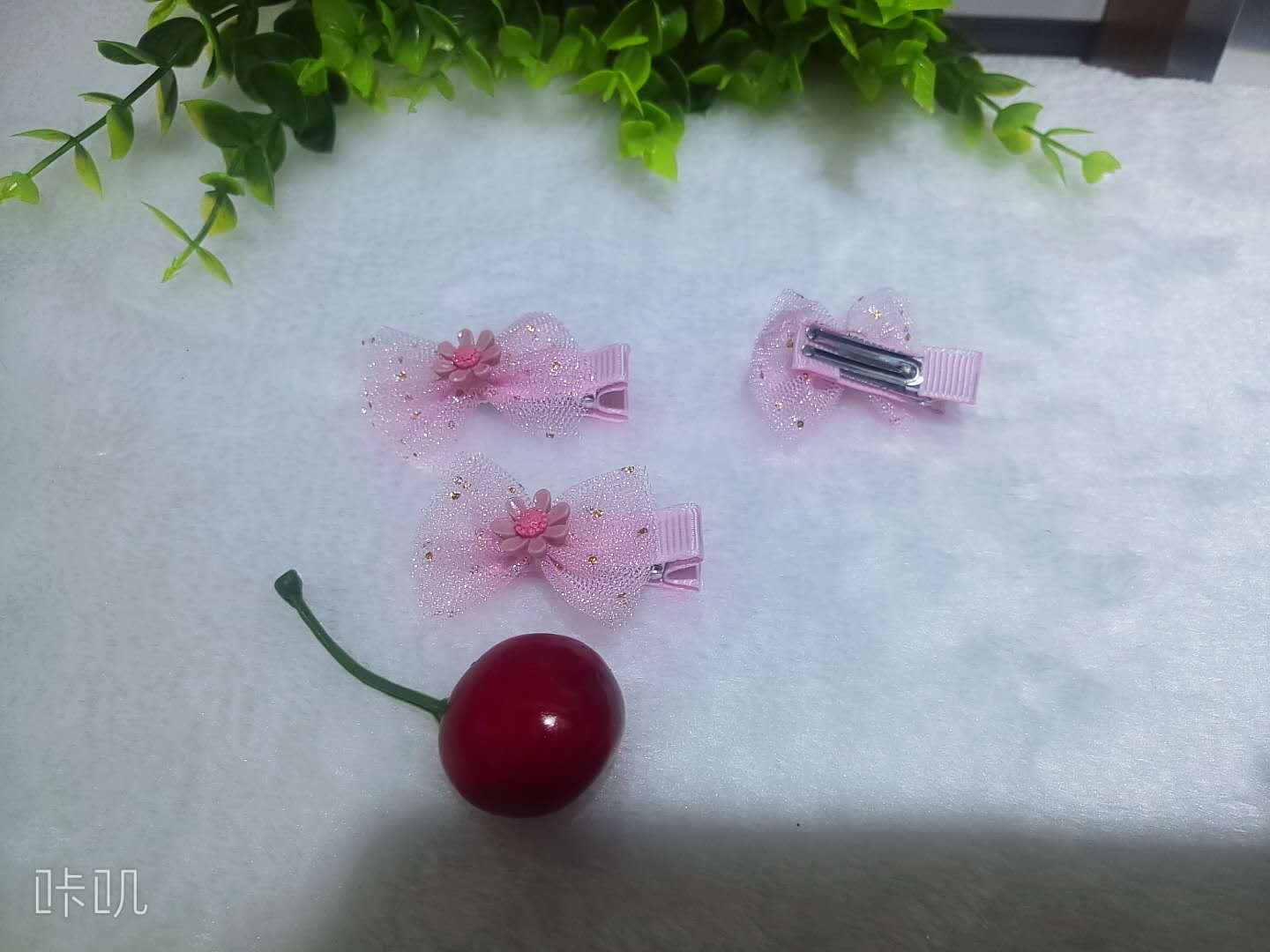 韩版时尚小花可爱网纱夹亮粉点缀超仙系列产品图