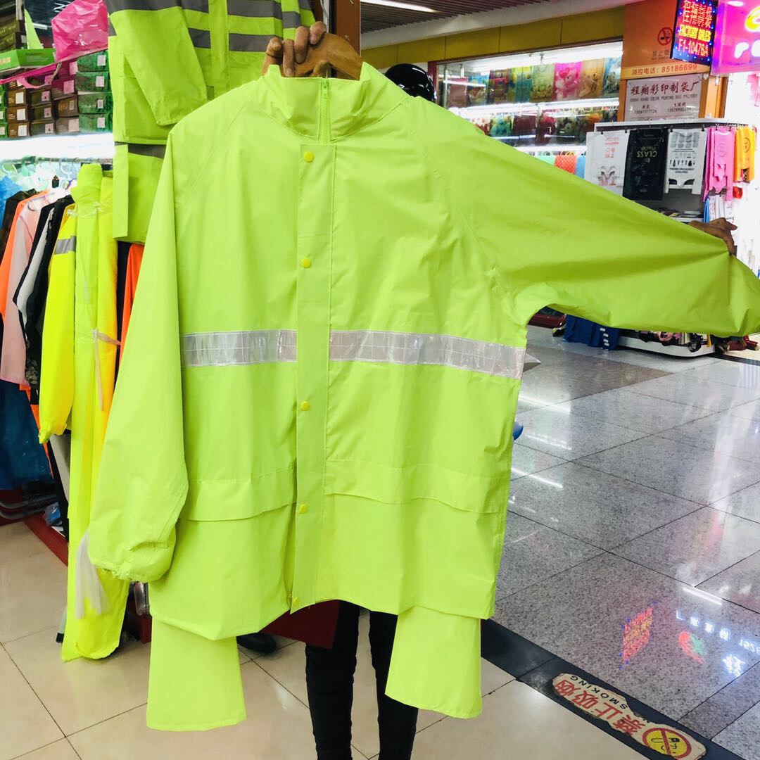 新款雨衣雨裤套装 荧光色反光男女全身防水分体雨衣 厂家直销