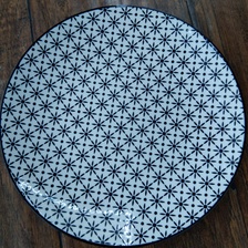 日式和风釉下彩手绘陶瓷饭碗餐厅餐具8.5寸平盘