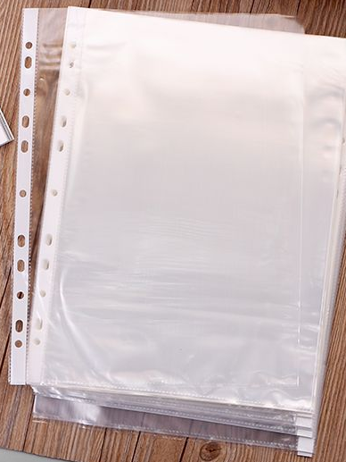 文件袋a4保护膜透明文件袋快劳夹打孔插页袋活页资料袋图
