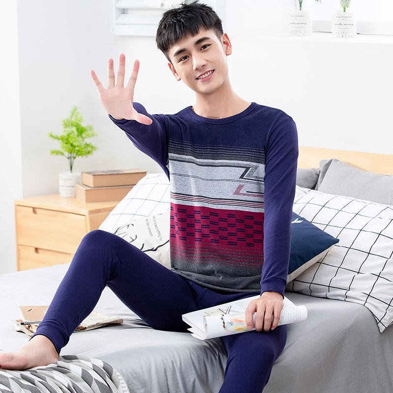 Men's Long Johns Cotton Suit Thin Youth And Teenagers Warm Clothes High School Male Thermal Underwear