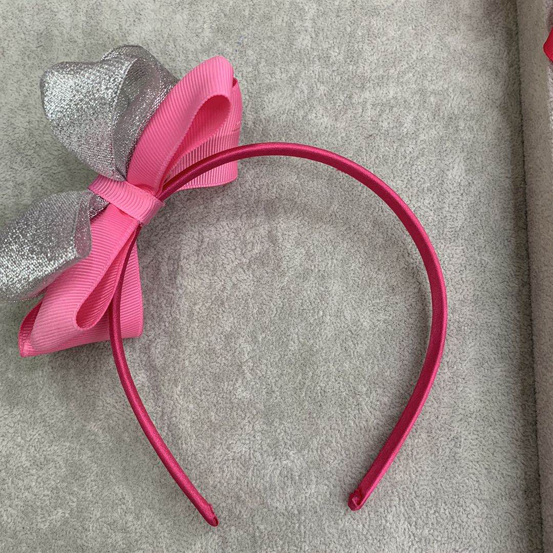 hot double bow children's headband buckle cute multi-color color lbv566