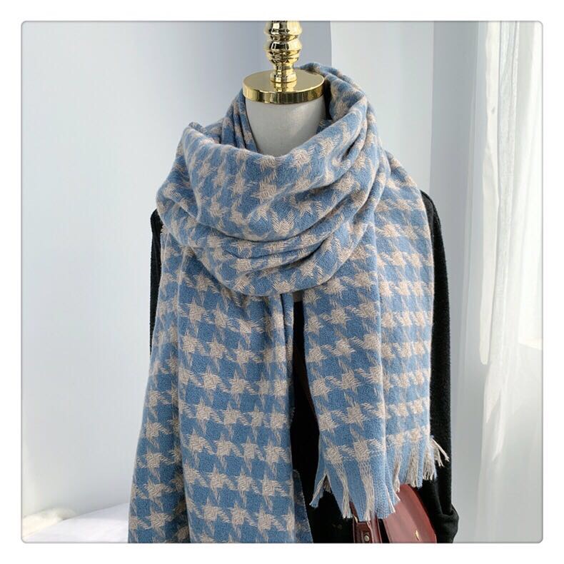 Women's Fashion Trend Casual Everything With Korean Winter Warm Plaid Scarf