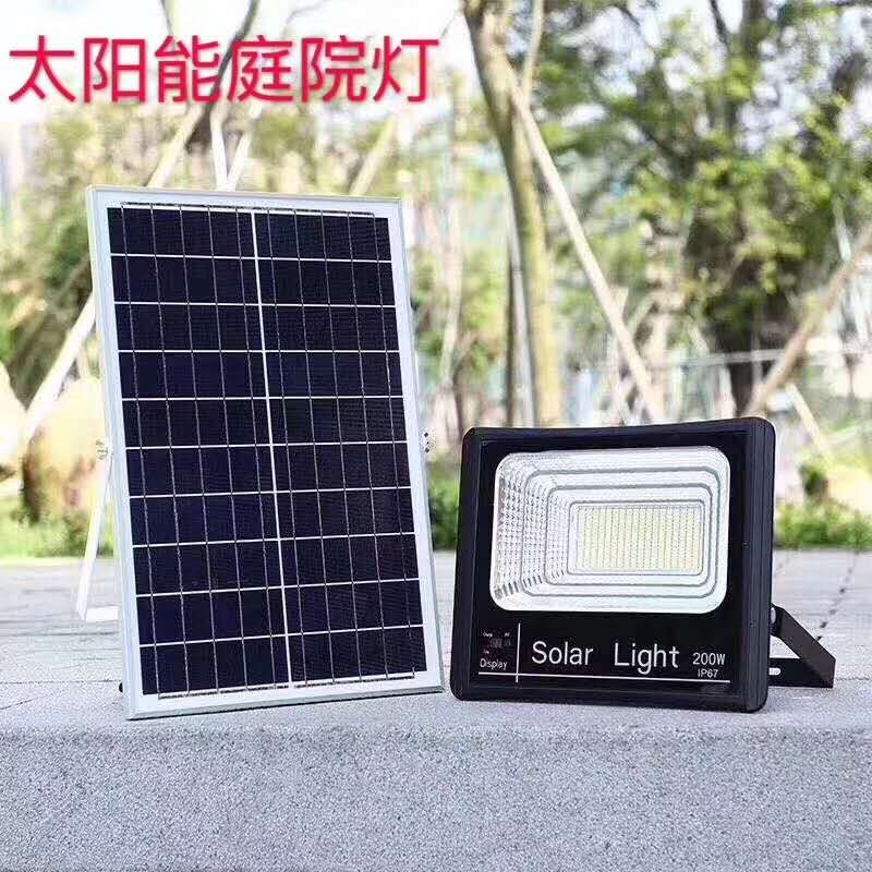 新款100W太阳能灯太阳能投光灯庭院灯