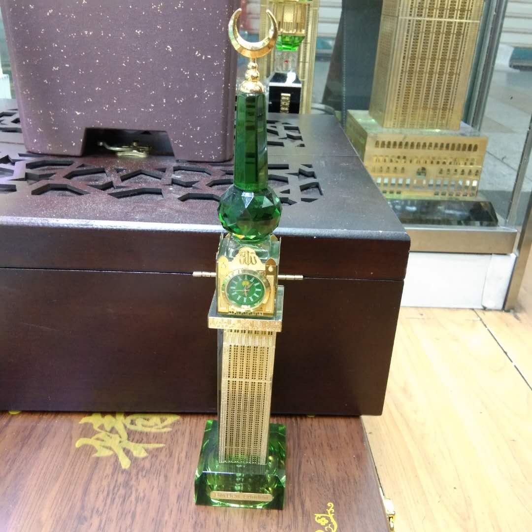 水晶工艺品绿色钟表高摆件批发厂家直销