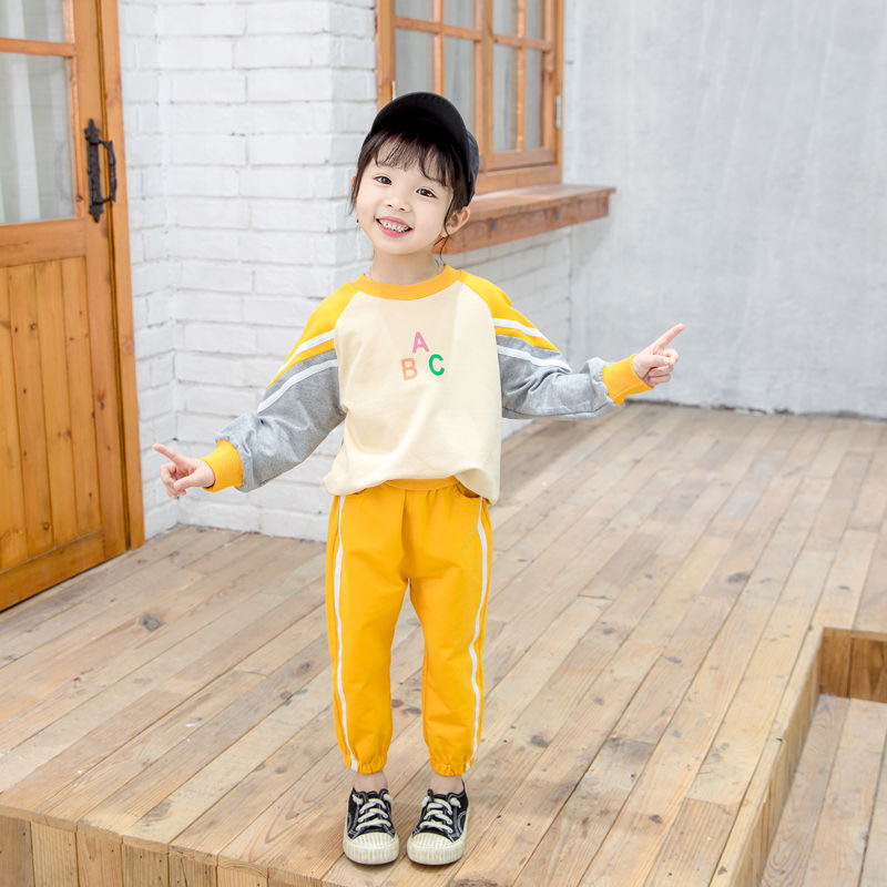 女童网红套装春秋2020新款女宝宝洋气中小童长袖棉卫衣两件套