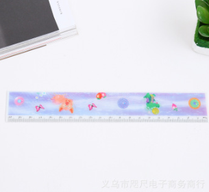 彬斌文具批发卡通塑料学生直尺趣味刻度尺子儿童学生美术用品细节图