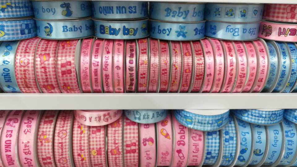 Colorful cartoon ribbon cake box with rib in forging printing English ribbon thumbnail