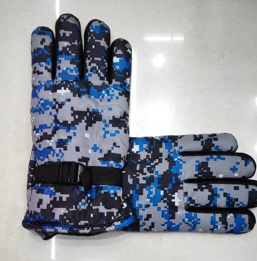 Camouflage two layer cotton thermal gloves men winter thick waterproof Korean version of outdoor cycling skiing gloves thumbnail