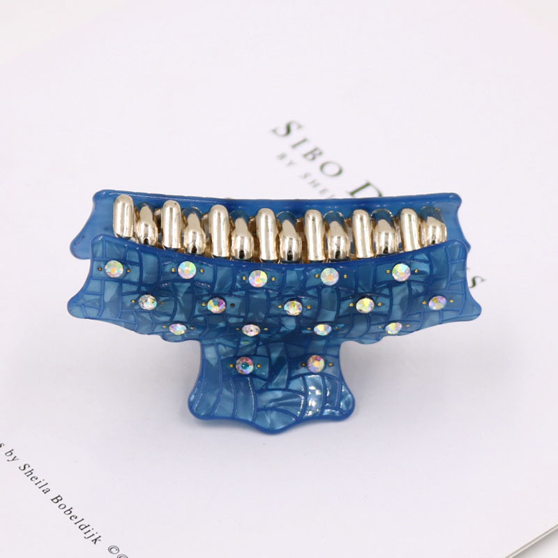New Large Acrylic Diamond-Encrusted Hair Clip Acetic Acid Steel Ball Pony Tail Clip Specification drawing