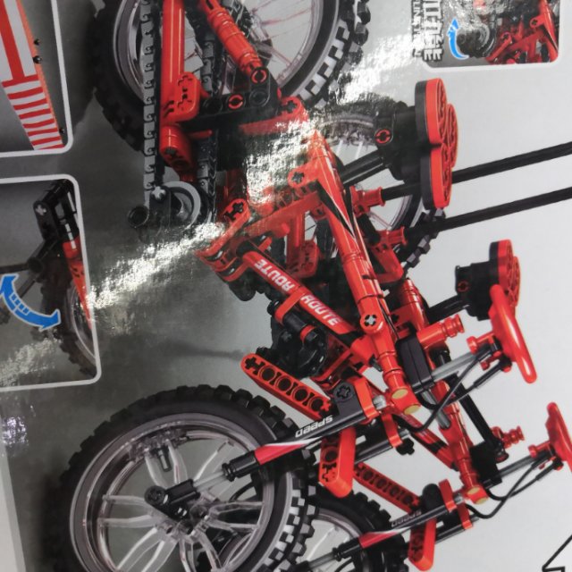Educational children's granular building block plastic toy bicycle Specification image