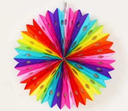 Art Fun Kindergarten Handmade Materials Handmade Diy Children Handmade 3D Rainbow Round Fan Hanging 11