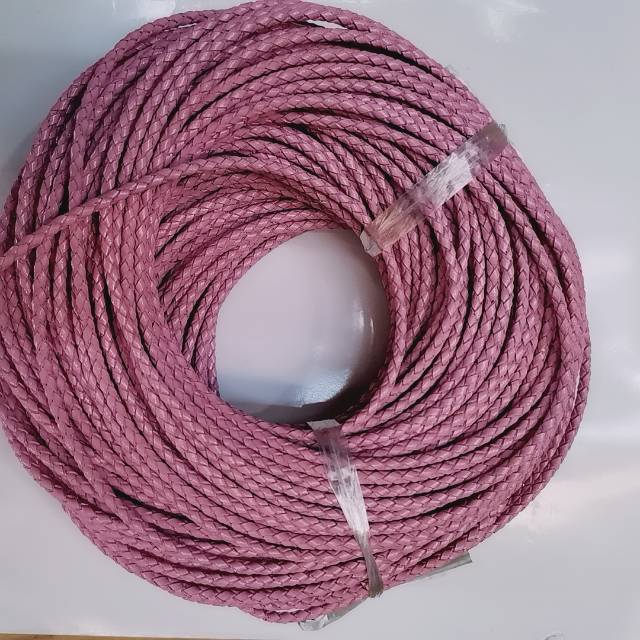 厂家直销粉色编织绳皮革编织绳项链手链腰链等配件图