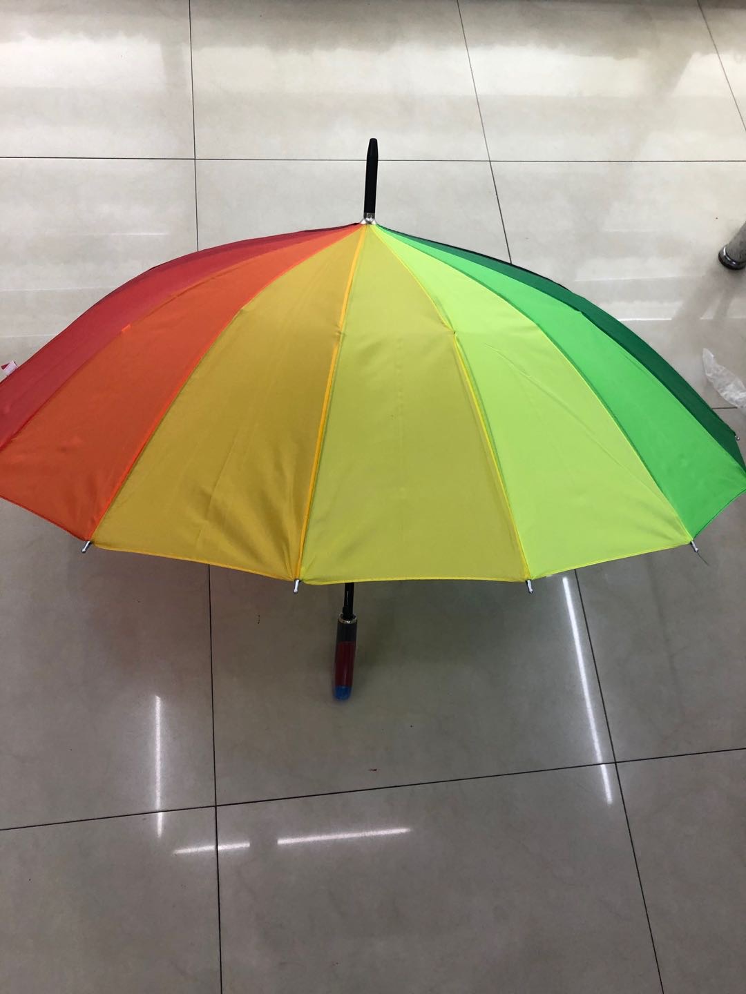 16K16 Color Rainbow Umbrella Long Handle Umbrella Clear Umbrella Shade Rain Uv Protection Specification drawing