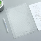 小贝壳透明PP考试网格垫板A4带刻度书写板桌面带量尺垫板文具