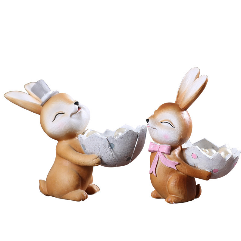 抱蛋摩卡兔系列卡通树脂工艺品摆件道具详情图3
