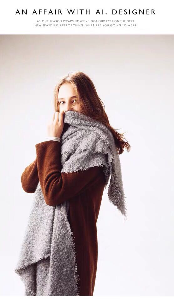Ladies Fashion Trend With New European And American Knitted Scarf Shawls Specification drawing