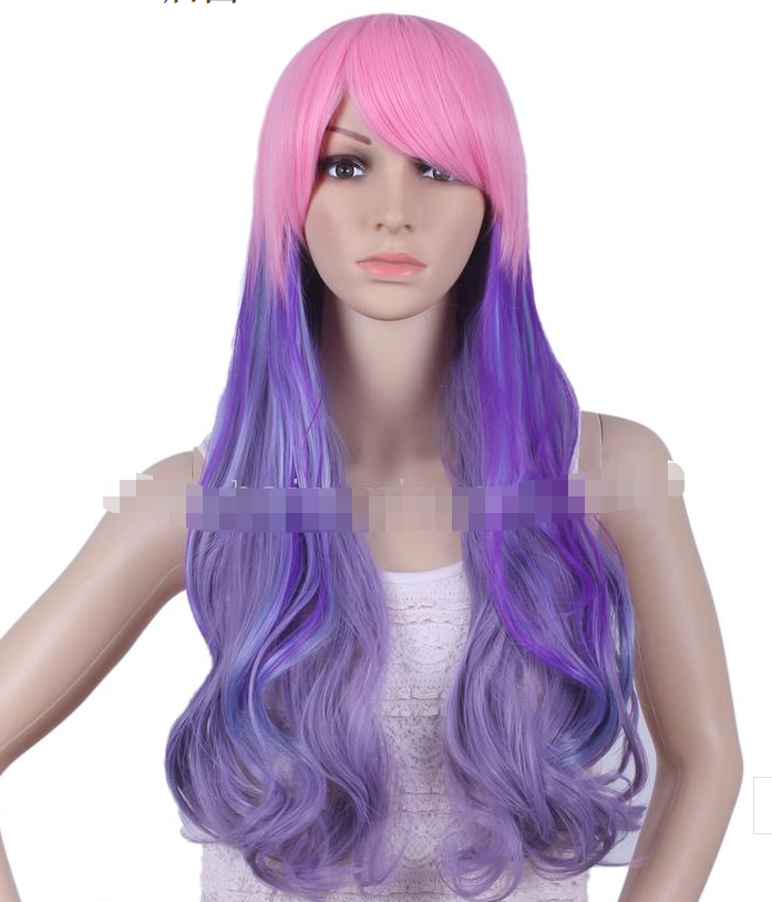Wig red shade purple Cosplay Wig female Universal Cartoon wig single hair replacement