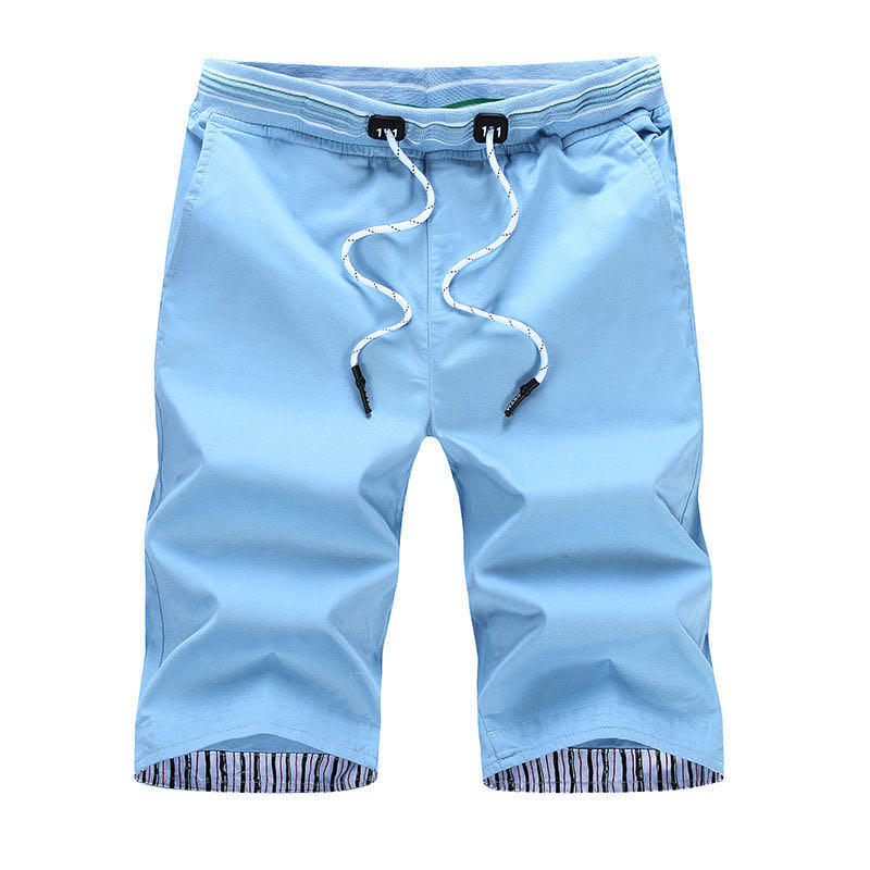 Summer New Cotton Shorts Men's Youth Casual Quarter Pants Thin Medium Pants Large Size Beach Pants Men's Breeches