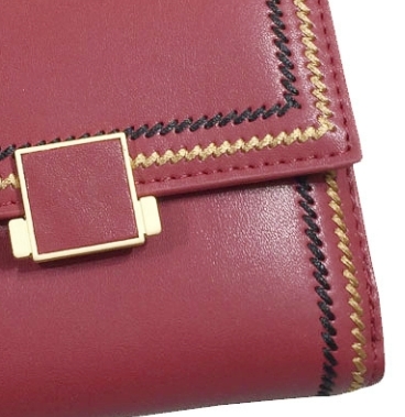 Red Zip Leather Bag Detail Closeup