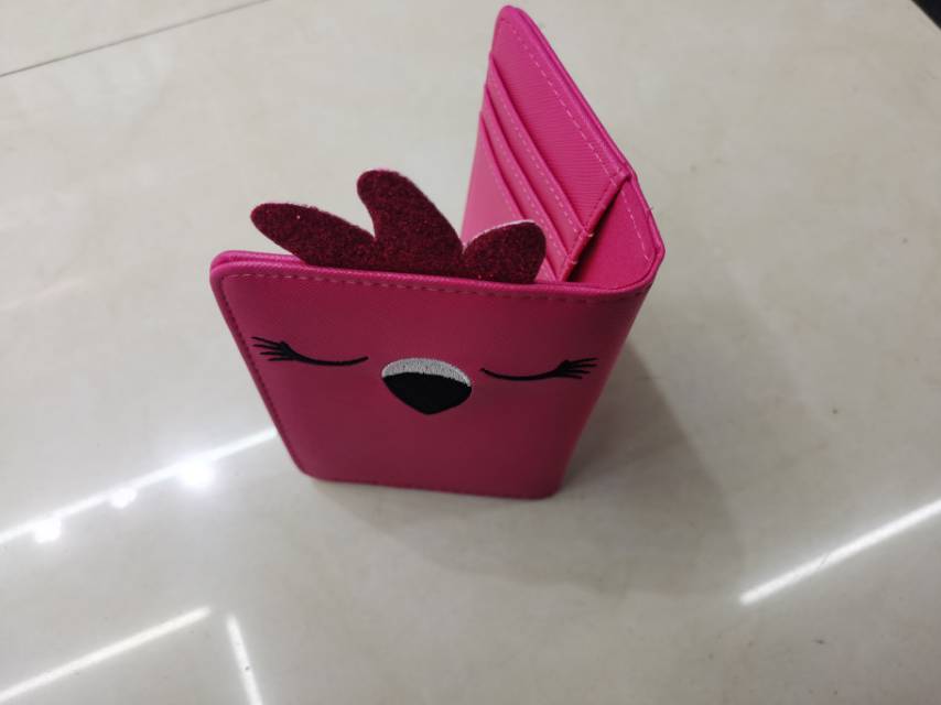 粉色菠萝女士PU钱包细节图