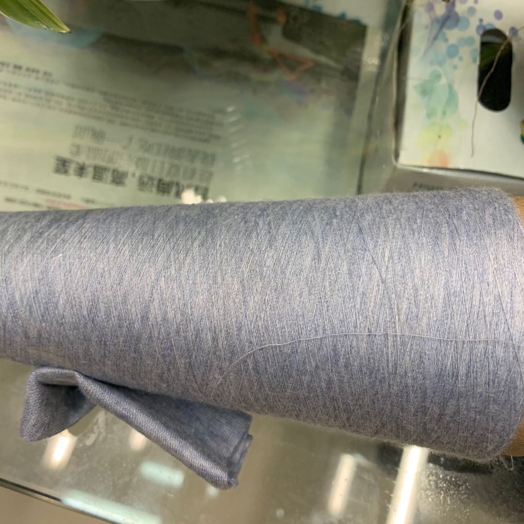 40-count white and blue cotton yarn, baby yarn, pure cotton wool, all cotton hand-woven details Picture