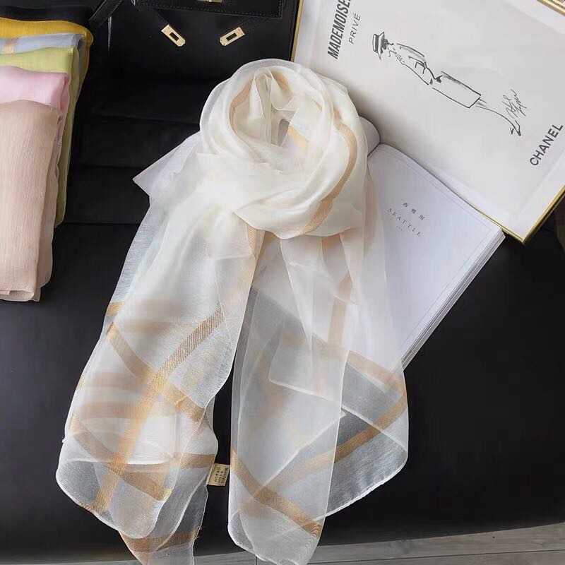 Autumn And Winter Foreign Silk Wool Scarf Light Gold Silk Specification drawing