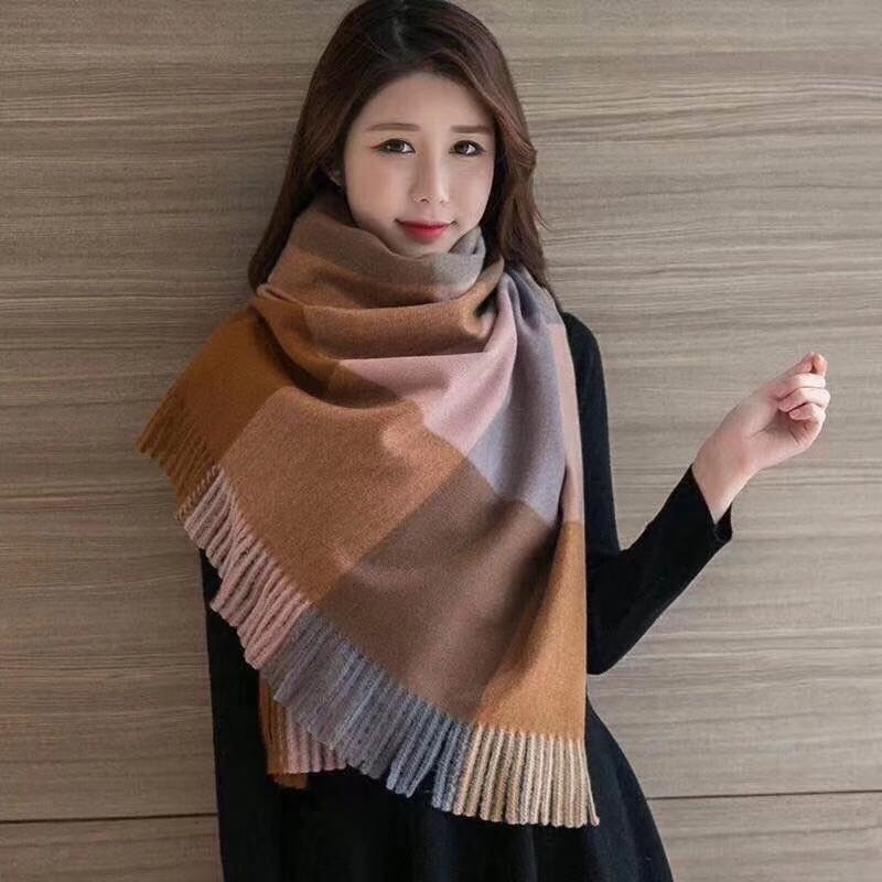 Ladies long scarf simple polyester leisure imitation cashmere winter warm shawl neck thumbnail