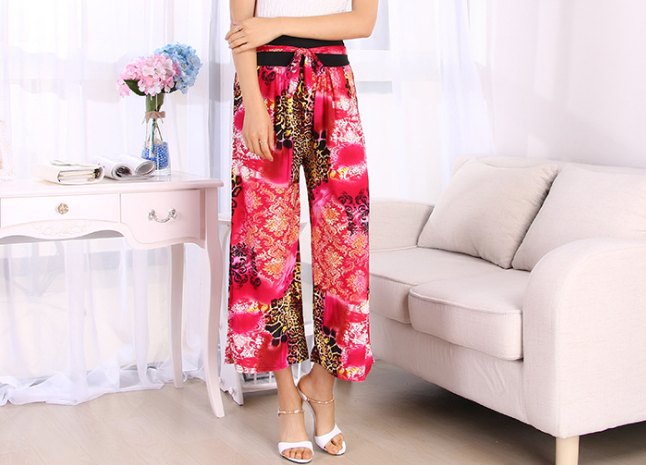 2020新款阔腿花裤不起球直筒裤批发零售
