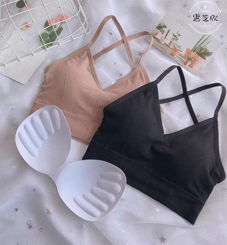 Big U back cross big burst sports underwear adjustment together a piece of sponge-padded bra bra thumbnail