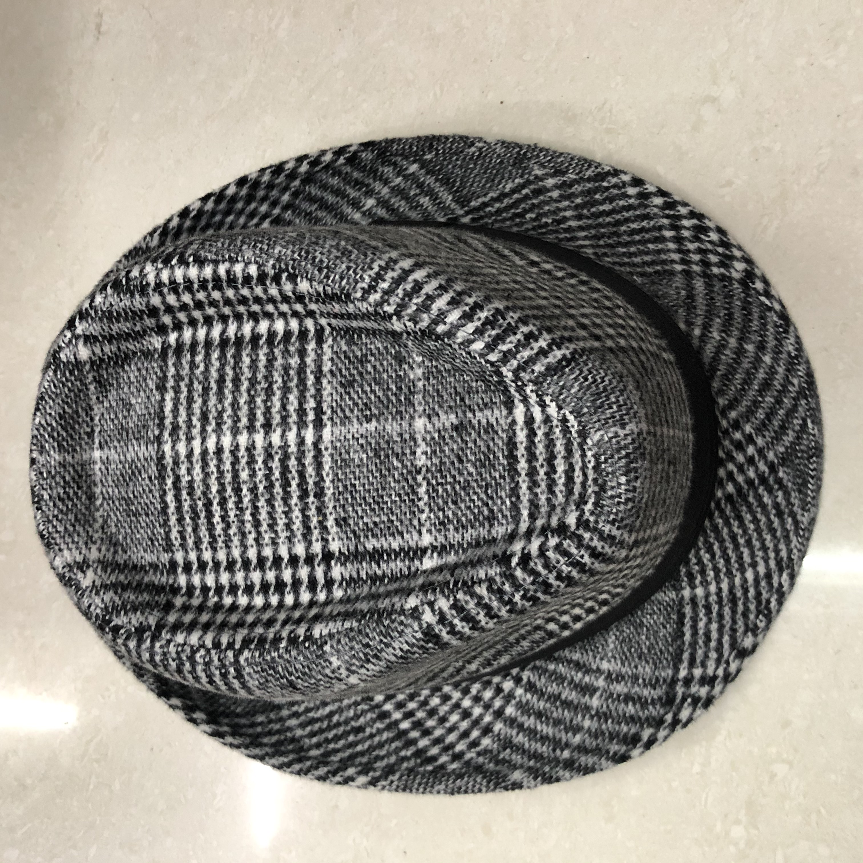 Senior Men's Hat Winter Senior Top Hat Warm Dad Casual Woolen Plaid Grandpa Jazz Hat Middle Age details Picture