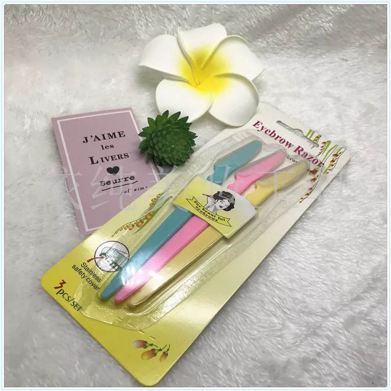 3支装修眉刀红女孩修眉刀刮眉刀厂家直销批发