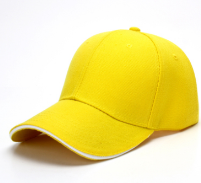 黄色鸭舌帽定制男士棒球帽子女广告工作帽遮阳太阳帽定做印字刺绣logo