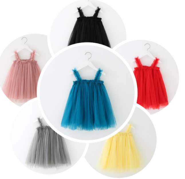 2020 Girls' Full Mesh Skirt Children's Half Skirt Summer New Style Foreign Style Pengpeng Skirt Four Seasons Princess Skirt details Picture
